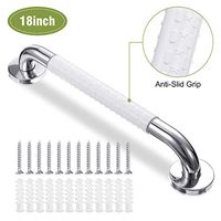 king do way Bathroom Grab Bar Safety Handle with Safety Anti Slip Grip Ring Bathtub Handrail Shower Hand Grip Shower Grab Bar Stainless Steel Chromed for Bathroom, Kitchen, Stairs 18inch