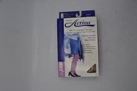 Activa 20-30 mmHg Soft Fit Thigh High with Lace Top Socks, Barely Beige, Small