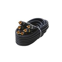 6' FT 3 RCA Male Cable Video Composite Gold Python Home Theater Triple Stereo Audio Video Bonded RCA Component Plug RCA 3 m/m Connection Kit Hook-Up 75 Ohm Signal Shield with Connectors