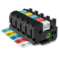 Compatible P-Touch 24mm Label Tapes TZe251 TZe451 TZe551 TZe651 TZe751 Laminated 1 Inch Tape, Compatible with Brother PT-D600 PT-2730 PT-P700, 5-Pack