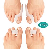 Toe Separators Hammer Toe Straightener, 4 Pack Big Toe Spacers, Gel Spreader Correct Crooked Toes, Bunion Corrector and Bunion Relief for Overlapping, Hallux Valgus, Yoga