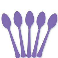 Extra Heavy Weight Plastic Spoons | 20ct (New Purple)
