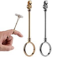 AIEX 2pcs Cigarette Holder Ring Lady Elegant Protect Your Finger Smoker Holder Ring for Men and Women, Gold and Silver, M 17mm, 0.67inch