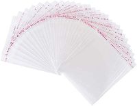SPG 100 pcs Resealable Clear Poly Transparent OPP Bag Cello/Cellophane Plastic Bags Glossy Self Adhesive Bag Good for Decorative Christmas Wedding Gift Basket Supplies (2.5" x 3.1"+0.75")