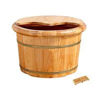 Foot Spa Wooden Tub Foot Tub, Solid Wood Foot Soaking Barrel，Foot Soak Barrel，Thicken Wooden Tub，Wooden Foot Bath Barrel