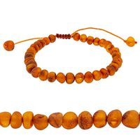 Amberalia Adjustable Baltic Amber Bracelet (6.3"+3.5"), Helps in Pain Relief - Boost Immune System - ONE Size FITS Most - Raw Cognac -L