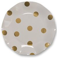 Sophistiplate Disposable Gold Polka Dot Paper Salad/Dessert Plates (Pack of 30) for Birthdays, Holidays, Parties, Showers, Cocktail Parties & Special Events and Entertaining