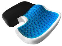 Orthopedic Seat Cushion Coccyx EXTRA LARGE Memory Foam Gel Sitting Pillow for Back Pain, Sciatica and Tailbone Relief - Perfect Fit for Office and Kitchen Chair, Wheelchair, Car, Truck (XL-Black)