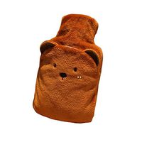 Okngr Rubber Hot Water Bottle, 2L Hot Water Bottles with Cute Stuffed Animal Cover for Cramps and Pain Relief Hand Warmer - Brown Bear