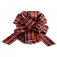 Red Plaid Pull Bow Value Pack- Set of 12 Holiday Gift Wrap Bow