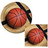 Creative Converting Sports Fanatic Basketball Bundle 9" Plates (16) Lunch Napkins (16)