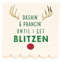 Mud Pie Christmas Napkins"Dashin & Prancin Until I Get Blitzen"