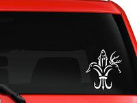 SHANCrafts Hunting season deer fish duck new design for car truck wall window decal stickers approx. 6 inches white