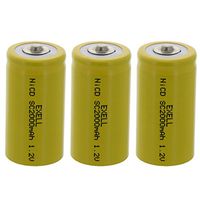 3x SubC 1.2V 2000mAh NiCD Button Top Rechargeable Batteries for Telecoms, UPS and Smart grid