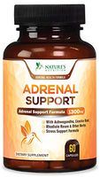 Adrenal Support & Cortisol Support 1300mg - Extra Strength Stress Support & Adrenal Support Supplement with Ashwagandha, Licorice Root, Rhodiola Rosea & Other Herbs, Non-GMO - 60 Capsules