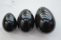Black Obsidian Jade Eggs Manual Massage Balls Set of 3 Yoni Eggs Massage Stone for Women Vagina Healing