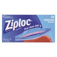Double Zipper Freezer Bags, 6.97 X 7.7, 1 Qt, 2.7 Mil, 38/box, 9 Boxes/carton