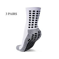 Toosell Anti Slip Non Skid Socks Diabetic Socks Grip-Indoor Hospital Sports Socks with Rubber for Adults Men Women (White)