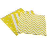 Anyneo Striped Chevron Polka Dot Yellow Paper Party Napkins 60 Count