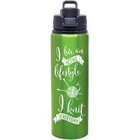 K1C2 Knit Happy Lifestyle Water Bottle, 28 oz, Apple Green