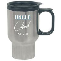 Uncle Chad Est. 2016 New Baby Gift Announcement - Travel Mug