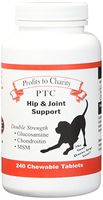 PTC Glucosamine and Chondroitin with MSM for Dogs | Hip and Joint Support and Pain Relief for Arthritis, Veterinarian Approved, 240 Chewable Tablets by Profits to Charity