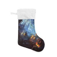Personalized Christmas Stocking Halloween Background Santa Xmas Tree Decor Socks Gift Kids Fireplace/Restaurant/Hotel/Club/bar