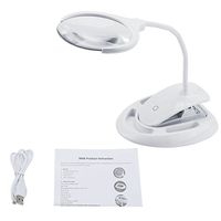 Yuniroom 3D Lighted Magnifier Desk Flexible Silicone Hose Magnifying Loupe Glass Lighted Magnifier Lamp