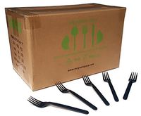 100% Compostable Heavyweight Disposable Forks - 1000CT Value Pack, Bulk CPLA Forks - Eco Friendly Compostable Forks Made from Cornstarch
