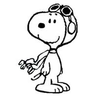 Snoopy Pilot - Vinyl 5" tall (Color BLACK) decal laptop tablet skateboard car windows stickers