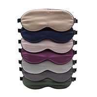 100% Natural Silk Sleep Eye Mask with Elastic Strap, Extremely Soft & Smooth, Blindfold for Full Night Sleep, Travel, Nap (Random Color, Pack of 7)