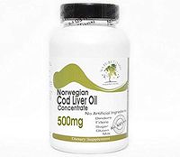 Norwegian Cod Liver Oil Concentrate 500mg ~ 100 Capsules - No Additives ~ Naturetition Supplements