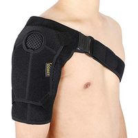 SolUptanisu Compression Shoulder Support Brace,Improved Pressurized Professional Sports Shoulder Pad Large Size Black