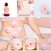 Braceus 4 PCS Chinese Silicone Anti Cellulite Massage Vacuum Therapy Body Facial Cups Cupping Smooth Edge Cups for Comfort Easy to Use Pressure Release Valves Removable Bio Magnetic Points L