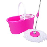 Sanhezhong 360° Spin Mop Buckets System with 2 Microfiber Mop Heads, Adjustable Stainless Steel Handle, Floor Cleaning System for Home Office, Bathroom Equipment