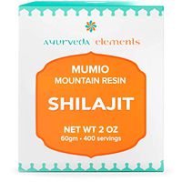 Ayurveda Elements, Pure Shilajit Mountain Resin, 2 OZ / 60 GM, 400 Servings, Free Measuring Spoon Included