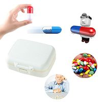 A-parts Pill Case Portable Waterproof Divided Vitamin Medicine Pill Box Tight Lock 6 Compartment for Daily Using, Color Off-White