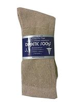 Khaki Color Crew Diabetic Health Mens' Socks (3, 10-13)