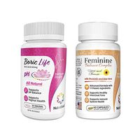 NutraBlast Boric Acid Suppositories 600mg (30 Count) w/Feminine Balance Complex (60 Capsules) | Vaginal Detox & Cleanse | Supports Healthy Intestinal Flora & Immune System