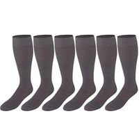 20-30 mmHg Compression Stockings for Men and Women, Knee High Length, Closed Toe Charcoal Medium (6 Pairs)