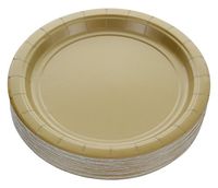 Amcrate Gold Disposable Party Paper Dessert Plates 7" - Ideal for Weddings, Party’s, Birthdays, Dinners, Lunch’s. (Pack of 50)