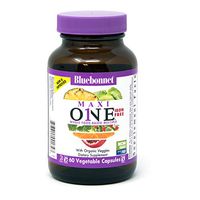 Bluebonnet Nutrition Maxi One (Iron-Free), Whole Food Multiple, Enzymes, Energy, Vitality, Gluten-Free, Kosher, Dairy-Free, Vegetarian Friendly, Soy-Free, Non-GMO, 60 Vegetable Capsule, 2 Month Supply