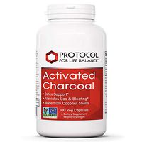 Protocol For Life Balance - Activated Charcoal - Supports Healthy Digestive Function, Detox Support, Helps Alleviate Gas and Bloating, Cleanse GI Tract, Made from Coconut Shells - 100 Veg Capsules