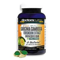 100 Percent Pure Garcinia Cambogia 1300 Milligrams Plus Pure Forskolin Extract by Doctors Nutra Nutraceuticals - 100 Percent Green Coffee Bean Extract -Weight Loss and Curbs Appetite - All Natural