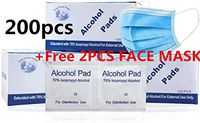 2PACK 75% Alcohol Prep Pads - 200PCS Disinfectant Cotton Slices Gauze Pads Individually Wrapped Swap Pad Wet Wipe for Hands Skin Cleaning Care