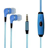 Mr Zhu In-Ear heavy bass music earphones with led Melody flash full El earphone with microphone and music control stereo led dynamic flashing headset earbud blue