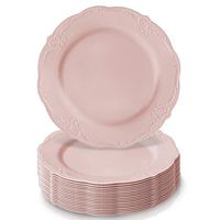 DISPOSABLE DINNERWARE SET, 20 Dessert Plates (Vintage - Blush, 7.5")