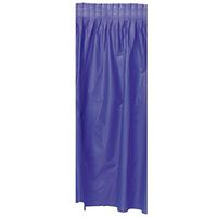 Pack of 6 Purple Pleated Disposable Plastic Picnic Party Table Skirts 14'