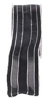 SET OF 3-2m Black Ribbon with 4 thin Silver Stripes (PM72) [Toy]