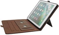 Jennyfly iPad Air 2019 3rd Gen Case, Easy Viewing Luxury PU Leather Smart Cover Case with Card Slots & Pencil Holder & Magnetic Wake/Sleep Protective Cover for 2019 iPad Air 3 10.5 inch - Brown
